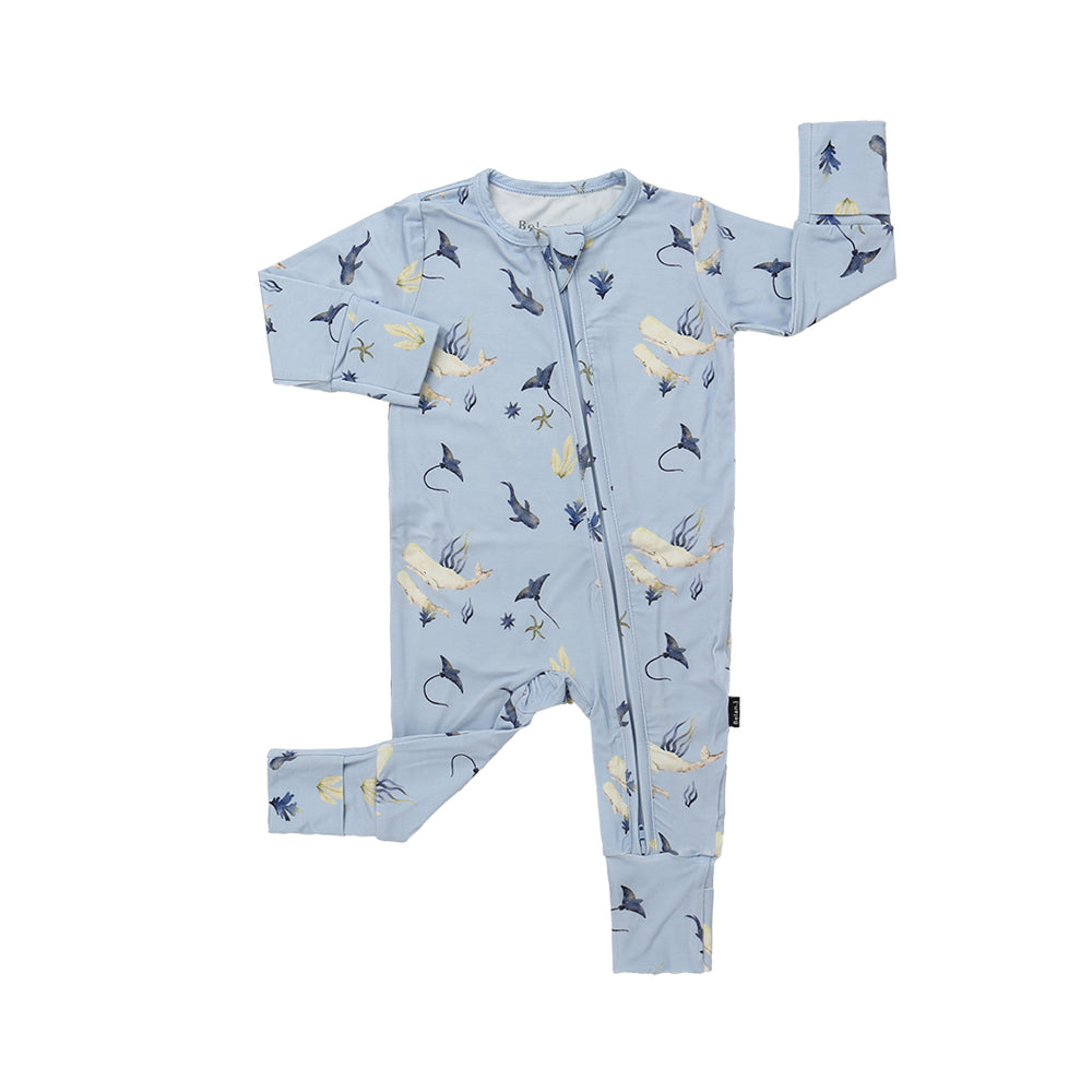 Footless Bamboo Sleeper - Whale Lover