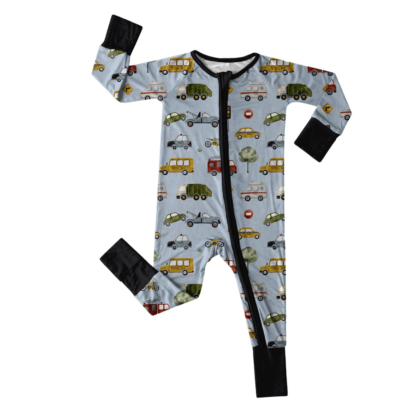 Infant Zip Romper - Rush Hour