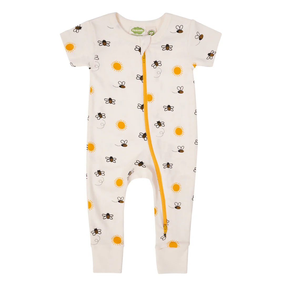 2-Way Zip Romper - Bees