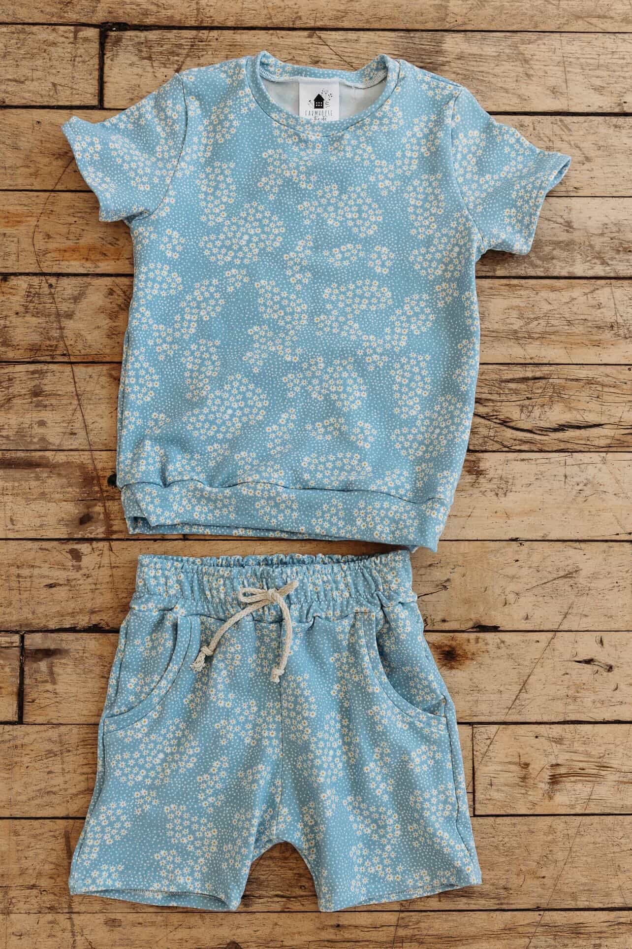 *RESCUE* Short & Top Set - Blue Floral