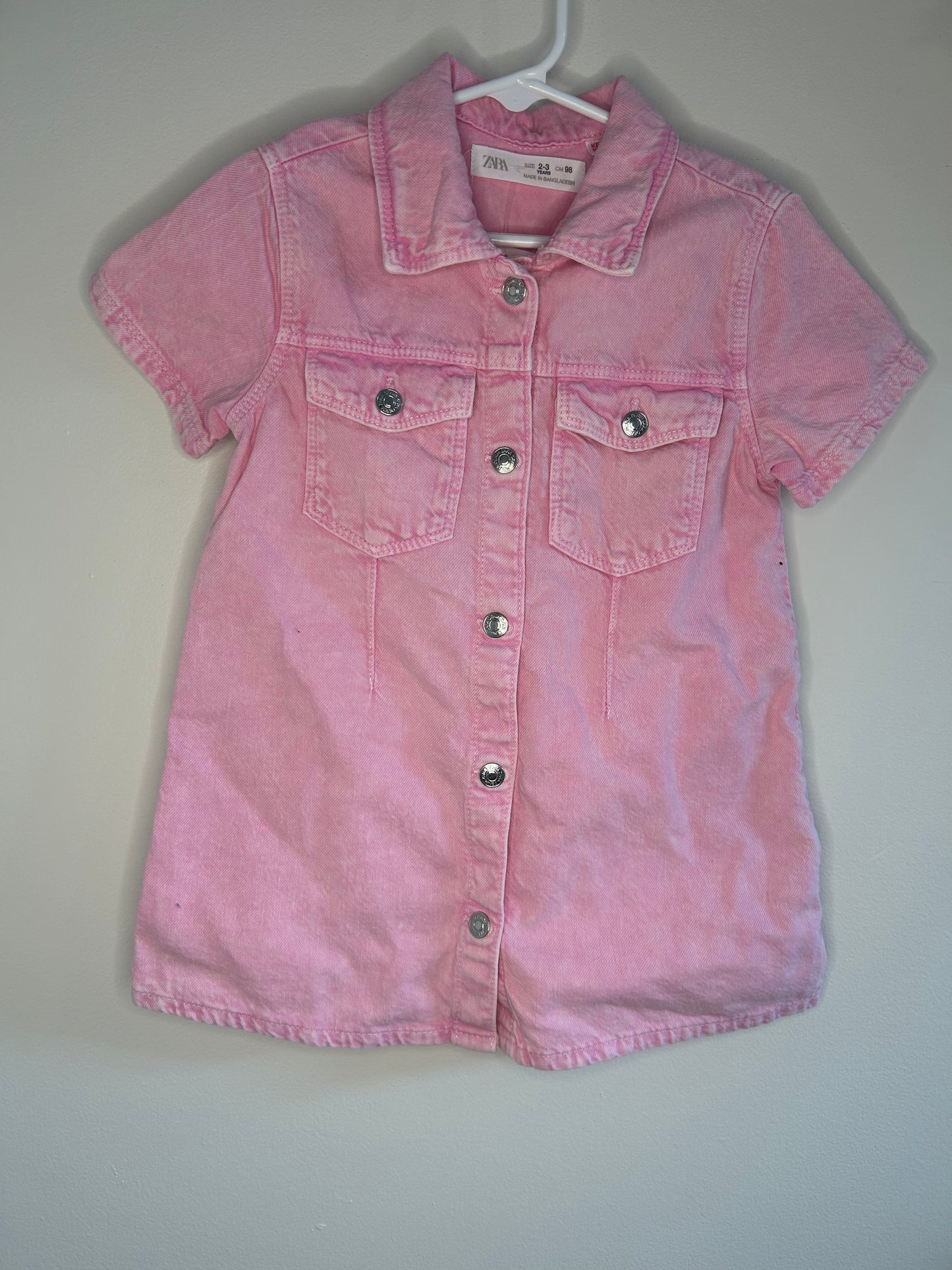 pre-loved :: 2-3T Hot Pink Denim Dress by ZARA