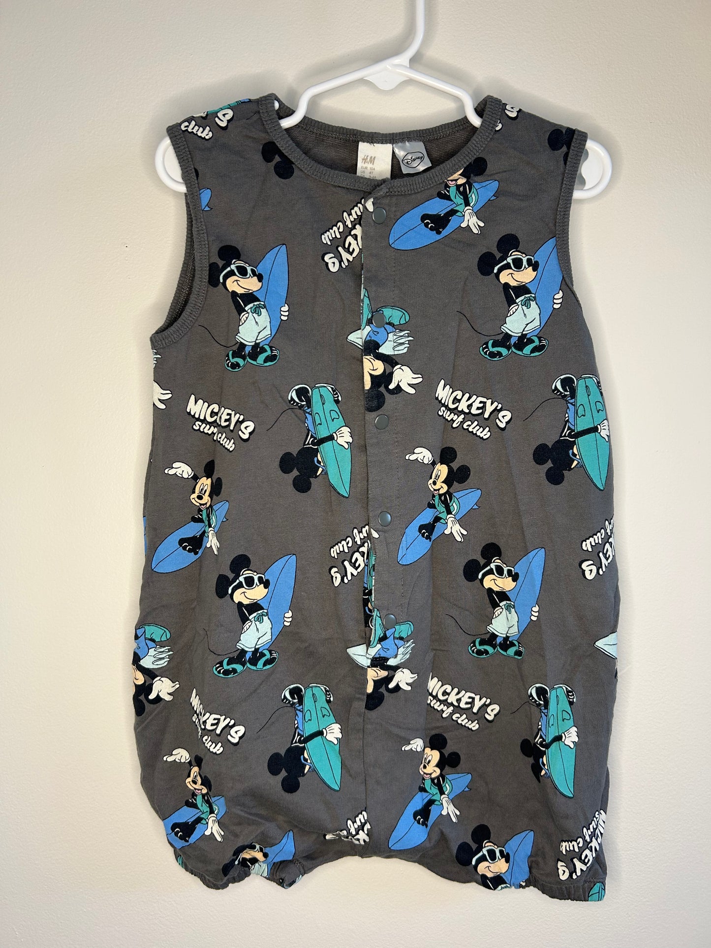 pre-loved :: 3-4T Mickey Surf Short Romper by H&M
