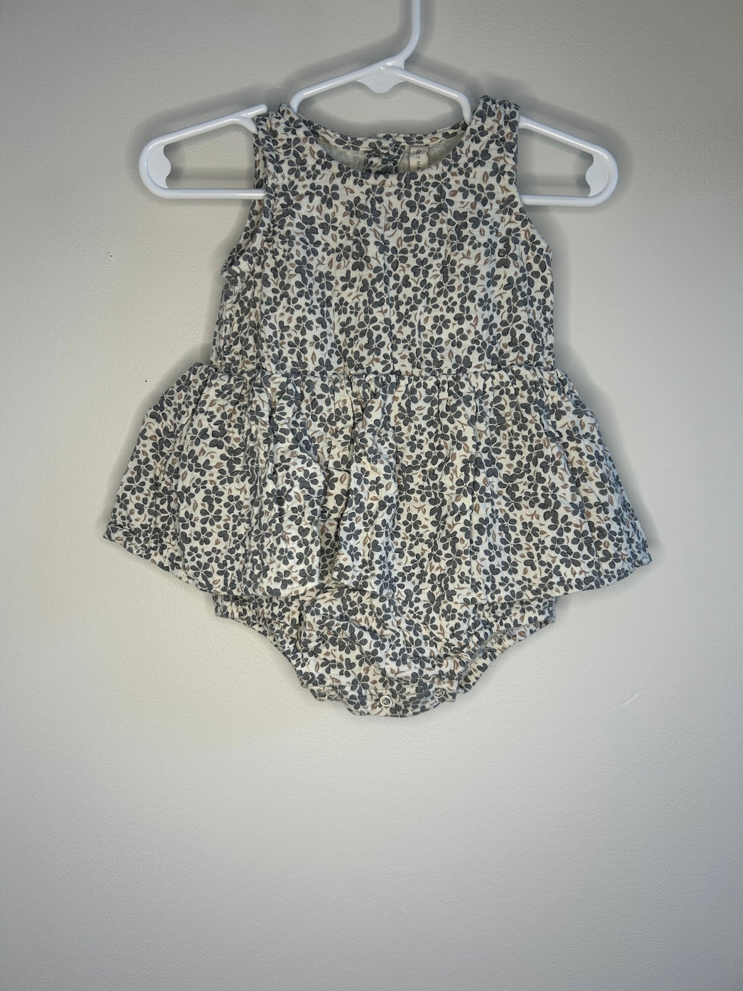 pre-loved :: 6-12M Floral Peplum Tank Romper by Quincy Mae
