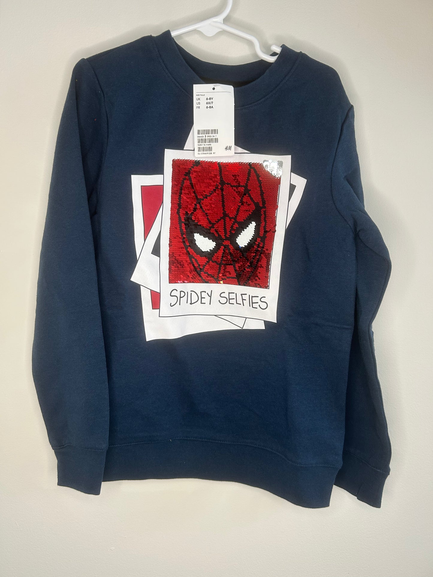 pre-loved :: 6-8Y Spiderman Sequin Crewneck (NWT)