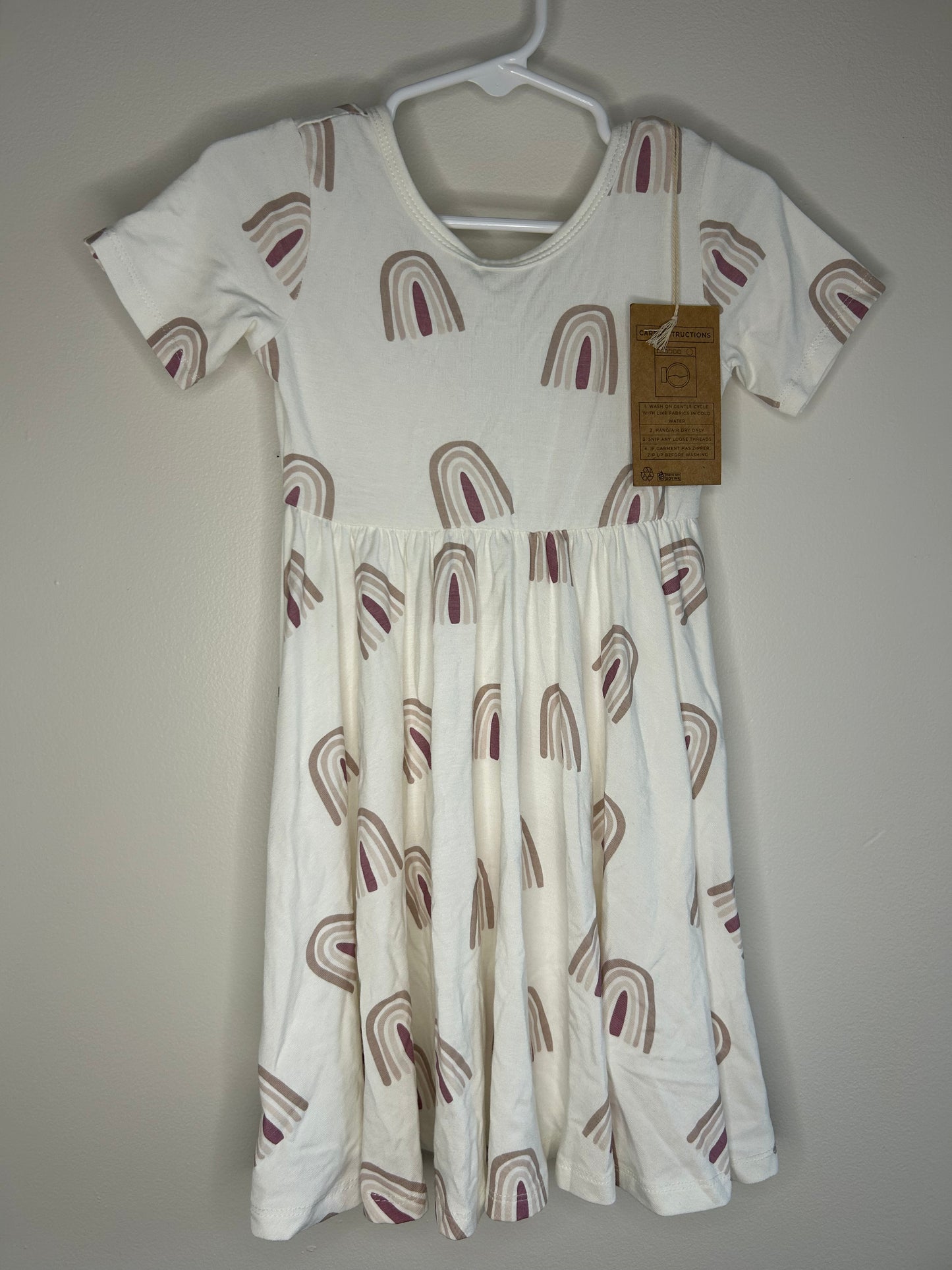 pre-loved :: 3T Pink Rainbow Bamboo Twirl Dress (NWT)
