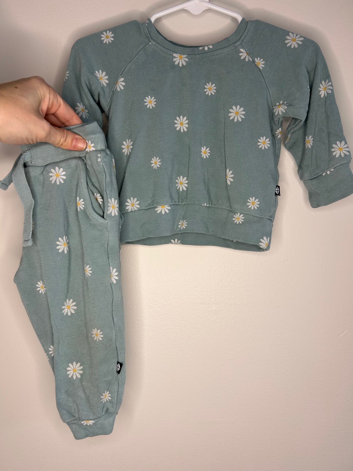 pre-loved :: 12-18M Daisies Matching Set (fits small)