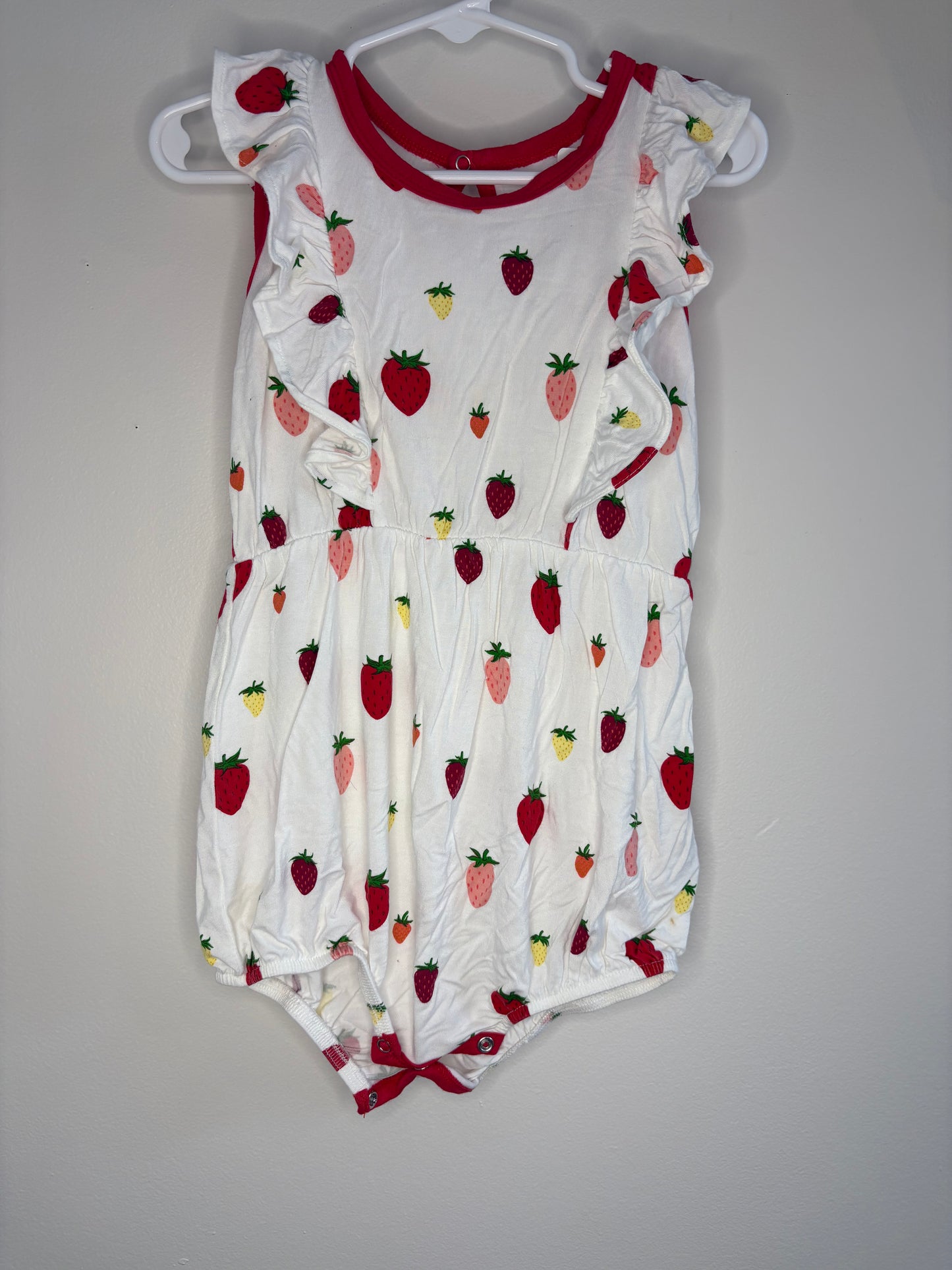pre-loved :: 2T Strawberry Bamboo Short Romper