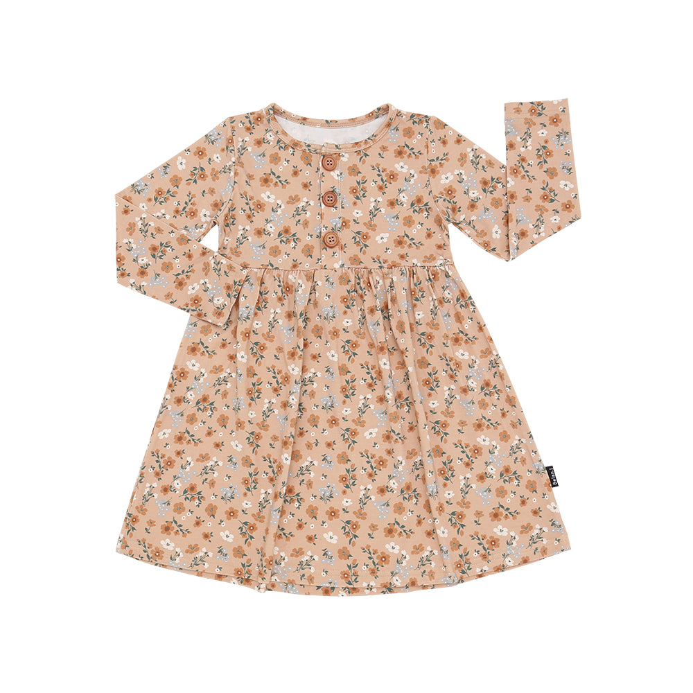 Long Sleeve Peplum Dress - Amber Garden