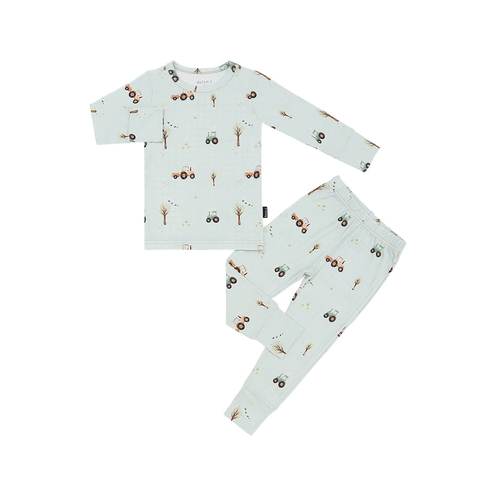 Long Sleeve PJ Set - Tractors