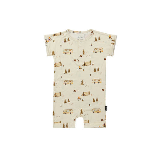 Bamboo Shortall Romper - Day Camp