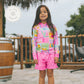 Kids Ruffle Trunks + Rashguard - Hibis-Kissed