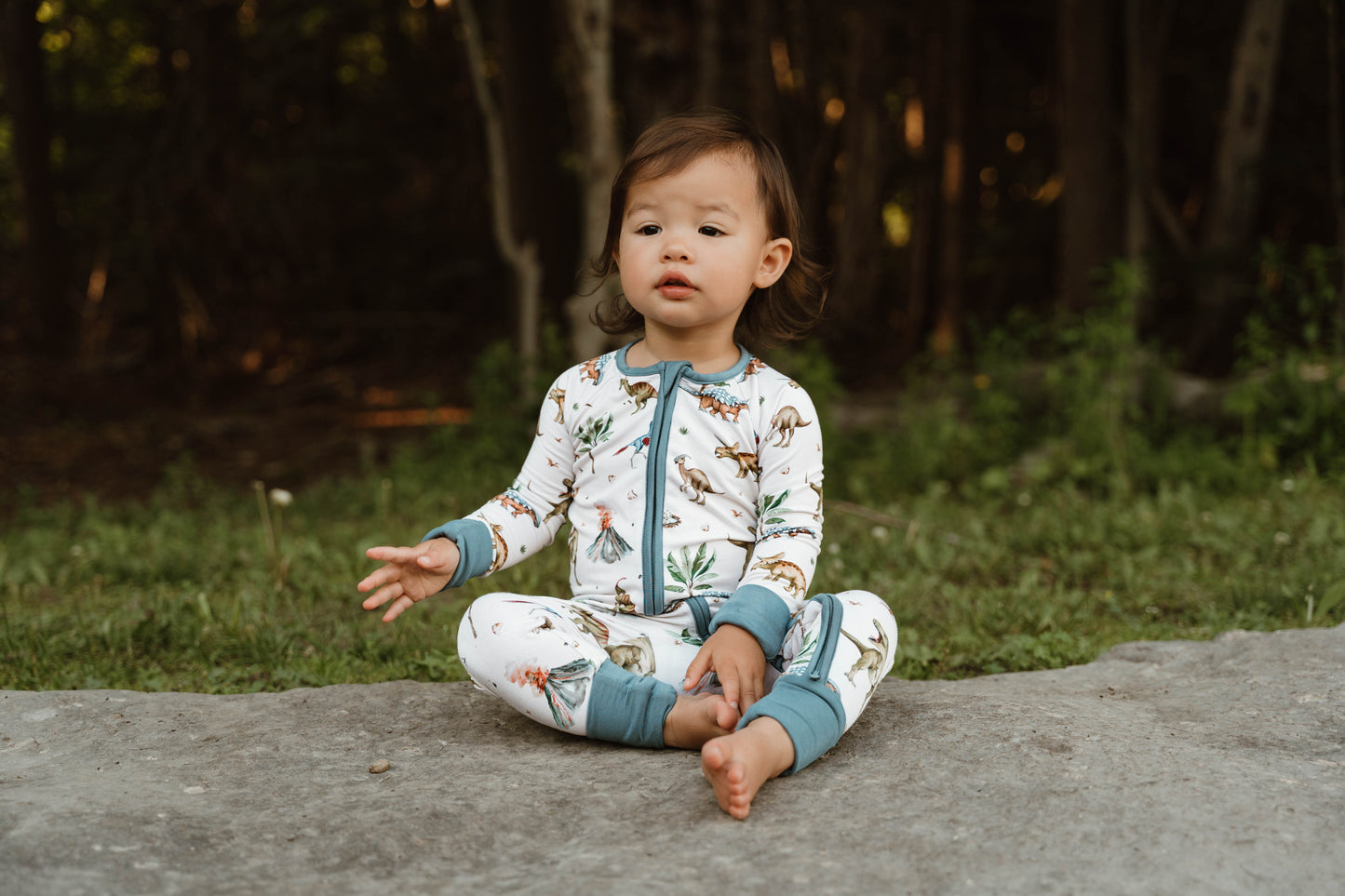 Infant Zip Romper - Dino