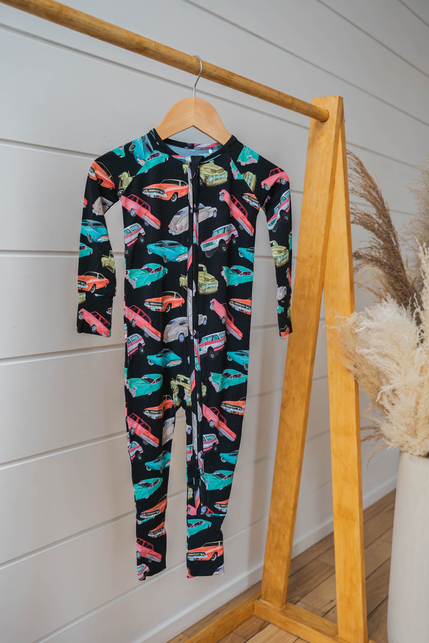 Bamboo Zipper Sleeper - Vintage Cars