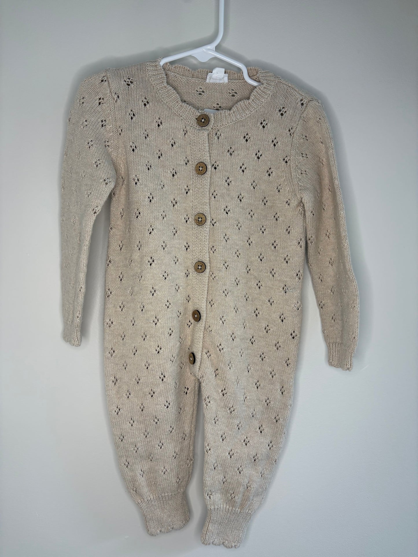 pre-loved :: 12M Beige Knit Romper