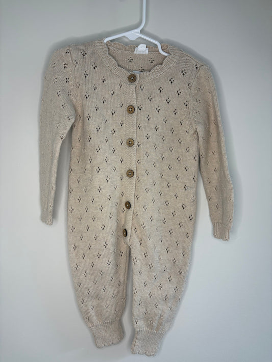 pre-loved :: 12M Beige Knit Romper