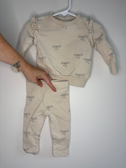 pre-loved :: 3-6M Bow Print Matching Set