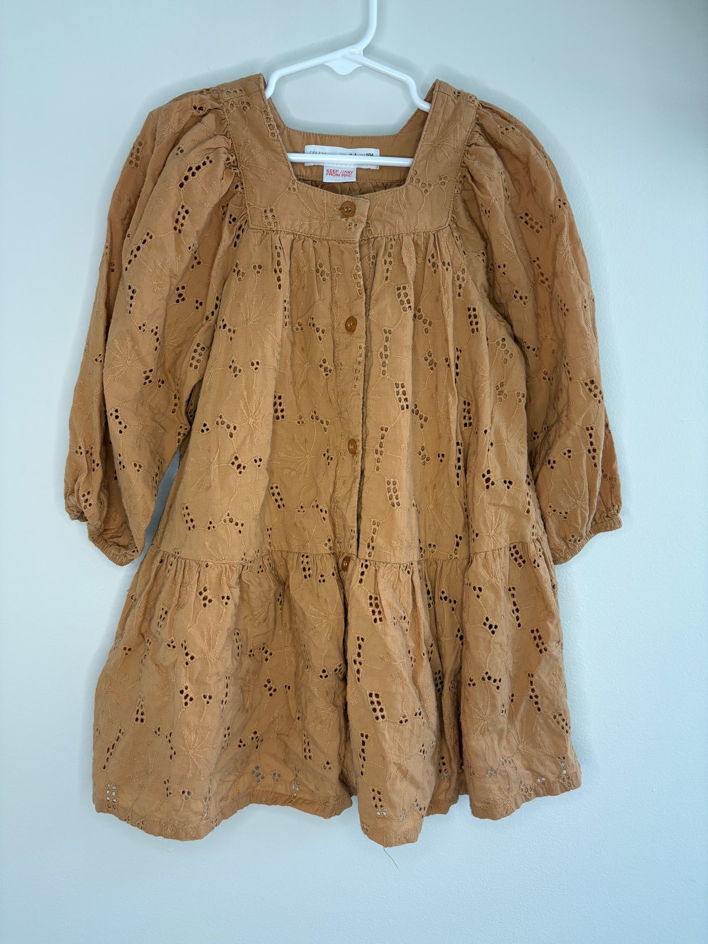 pre-loved :: 3-4T Caramel Eyelet Dress