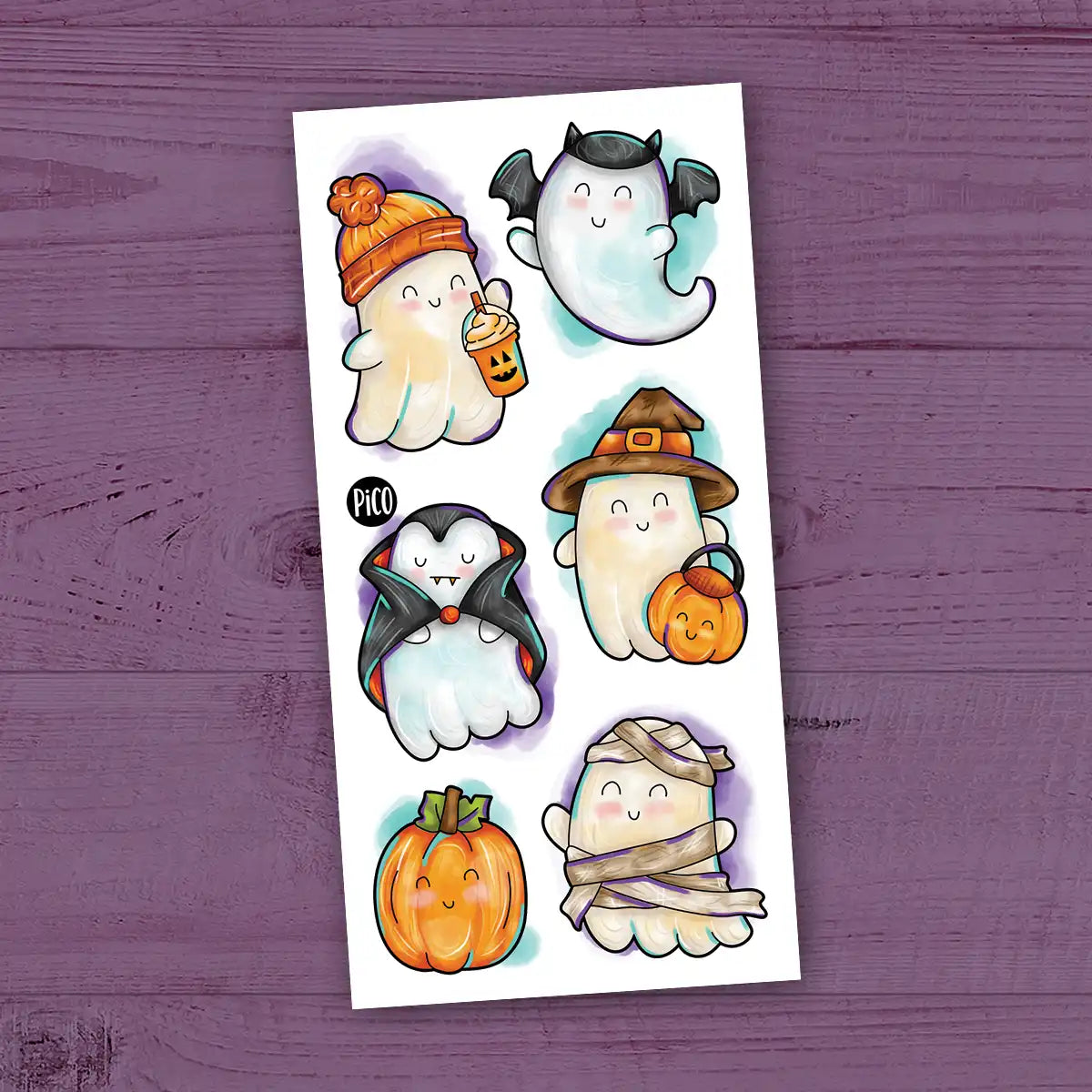 PiCO Tattoo Sheet - Halloween Ghosts