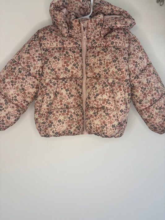 pre-loved :: 2T Floral Puffer (detachable hood)