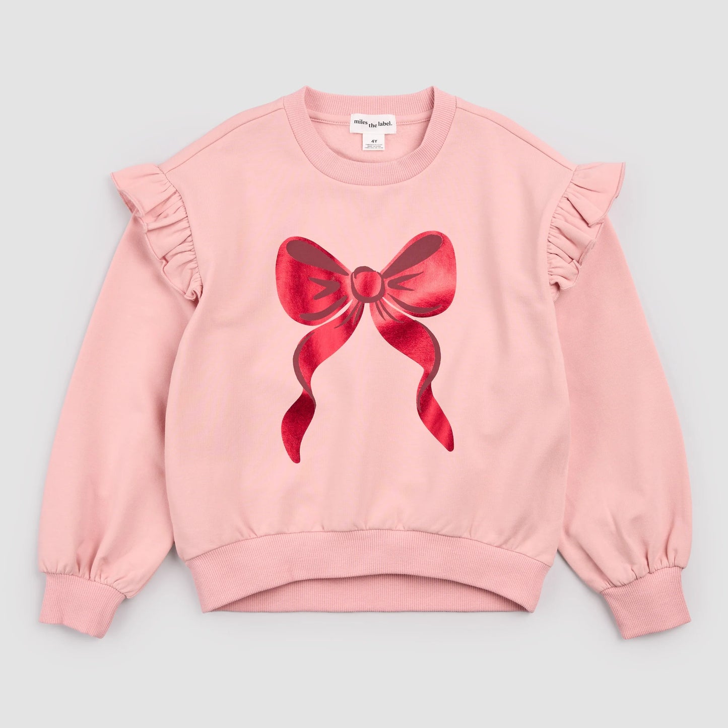 Ruffle Sweatshirt - Pink Bows