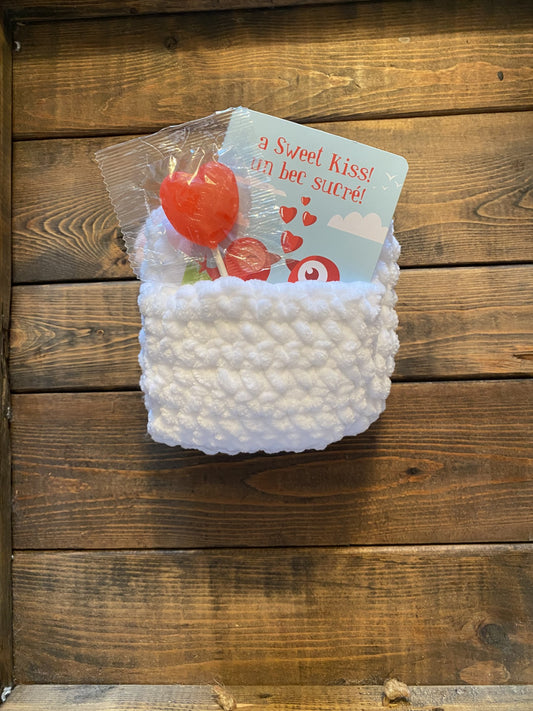 Hand Crochet Valentine's Card Stuffie