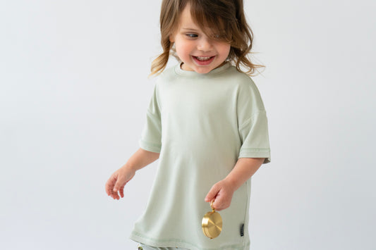 Short Sleeve Baggy Tee - Sage