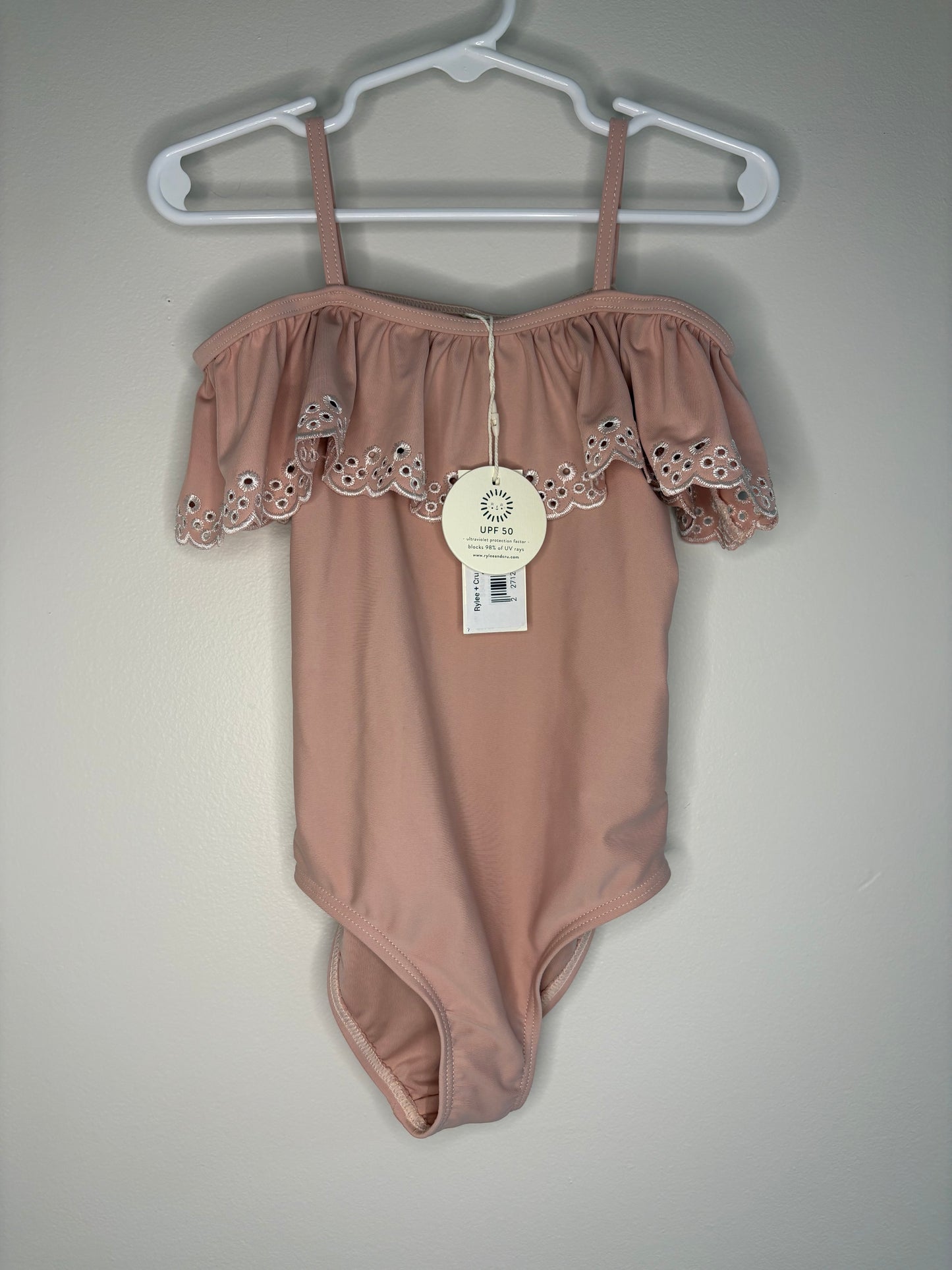 pre-loved :: 6-7Y Pink Eyelet Swimsuit (NWT)