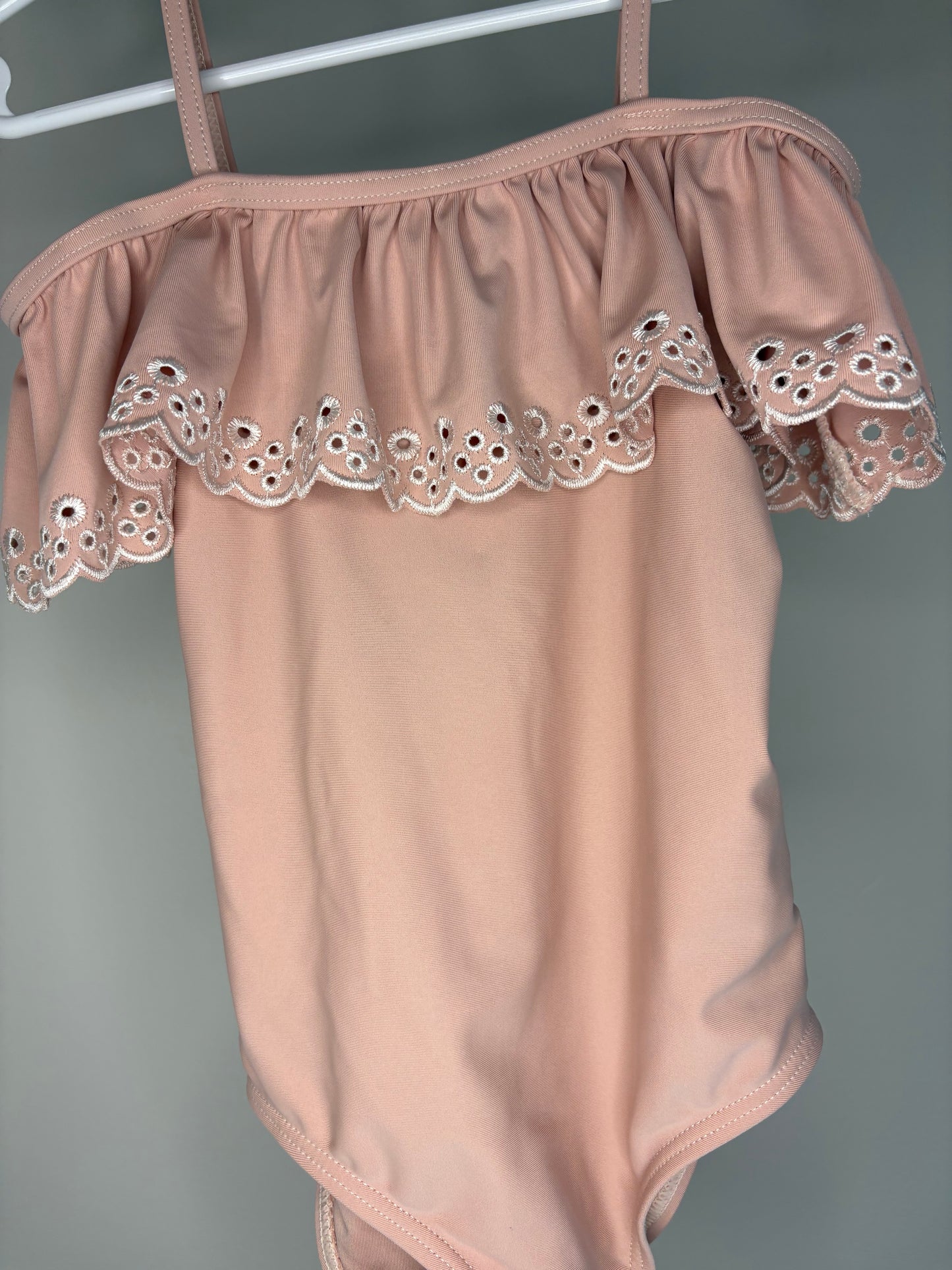 pre-loved :: 6-7Y Pink Eyelet Swimsuit (NWT)