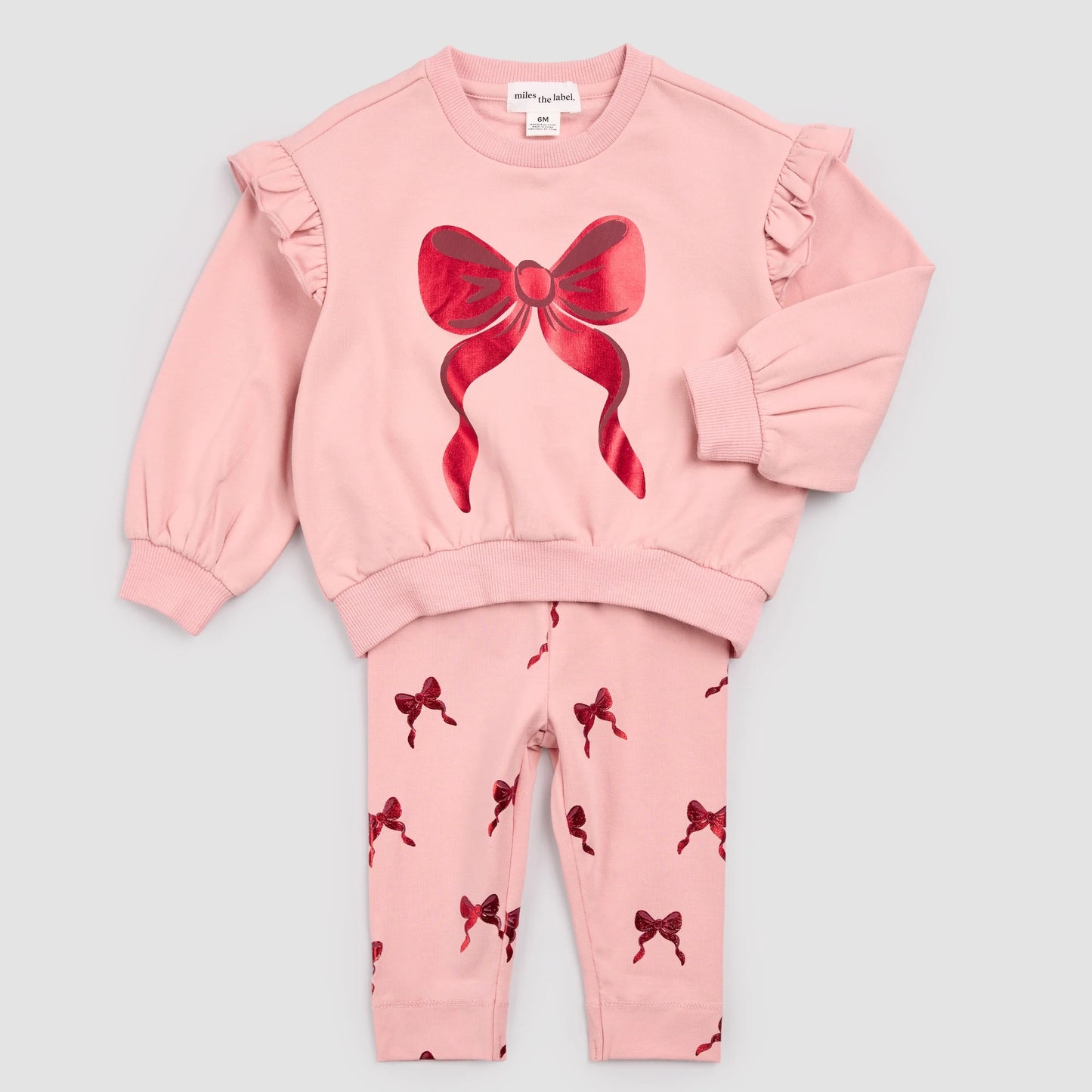 Sweater & Legging Set - Pink Bows
