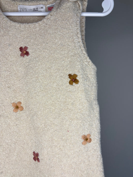 pre-loved :: 12-18M Knit Floral Overalls (GUC)