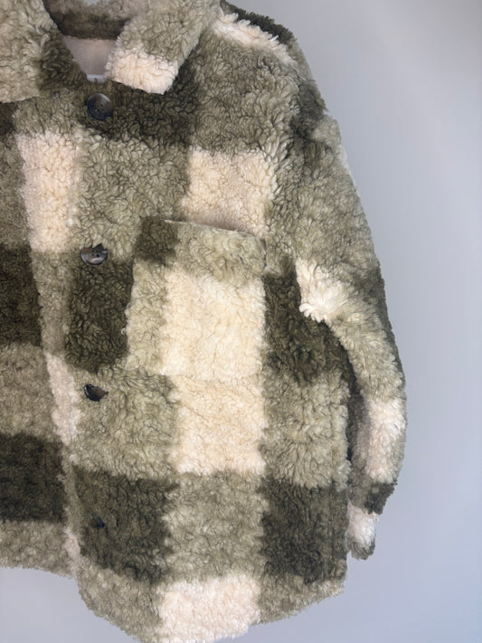 pre-loved :: 4-5T Plaid Sherpa Button Up Coat