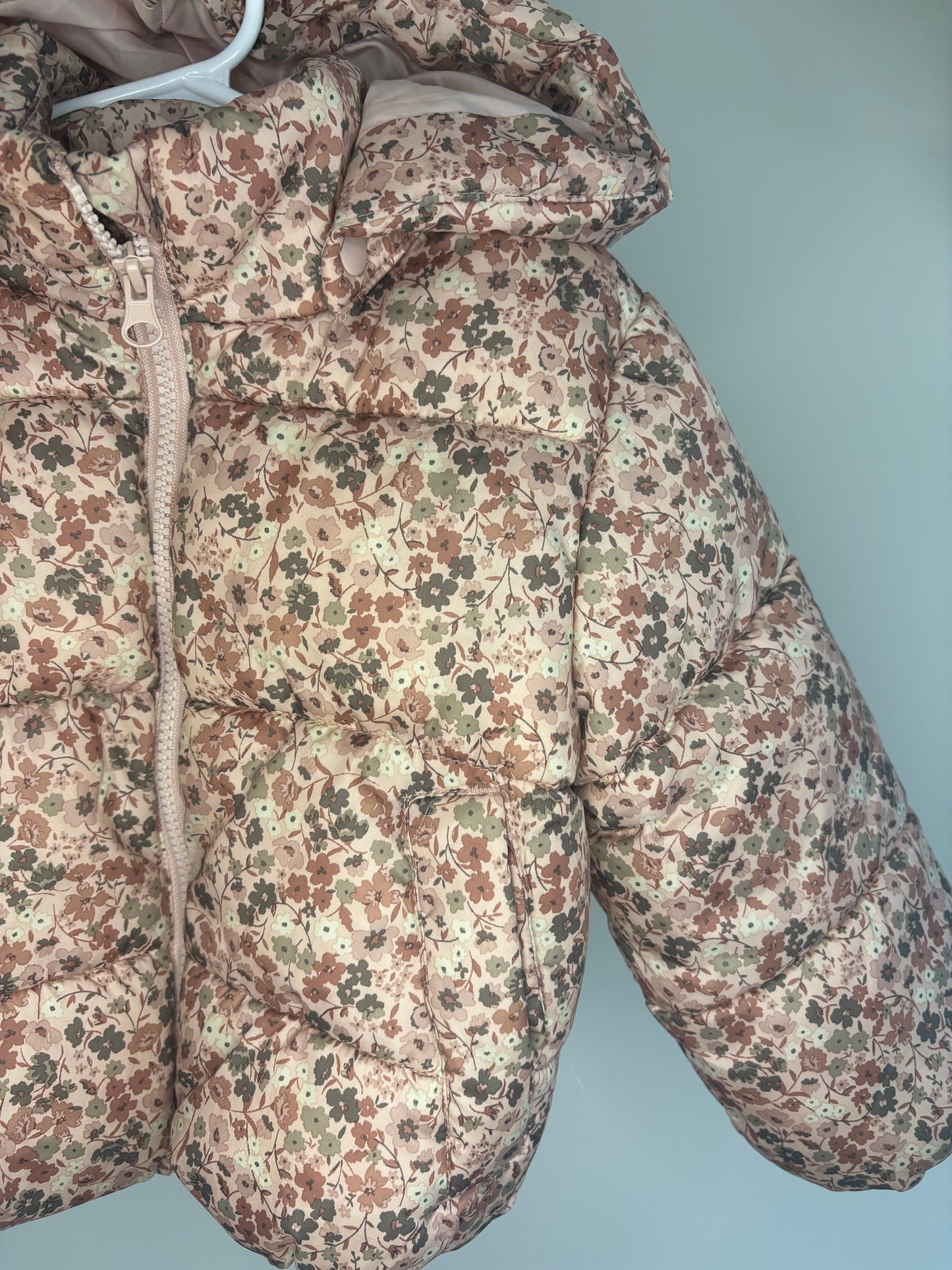 pre-loved :: 2T Floral Puffer (detachable hood)