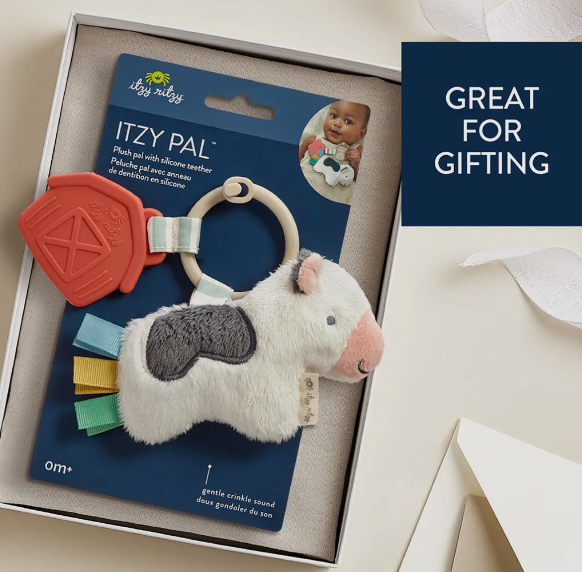 Itzy Pal Plush Teether - Cow