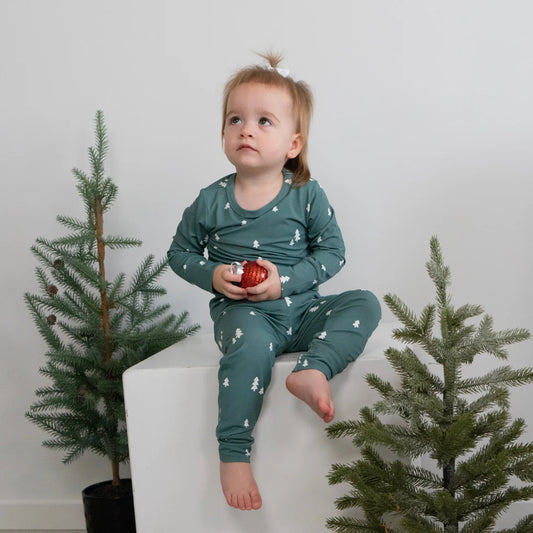 Long Sleeve PJ Set - Tiny Trees