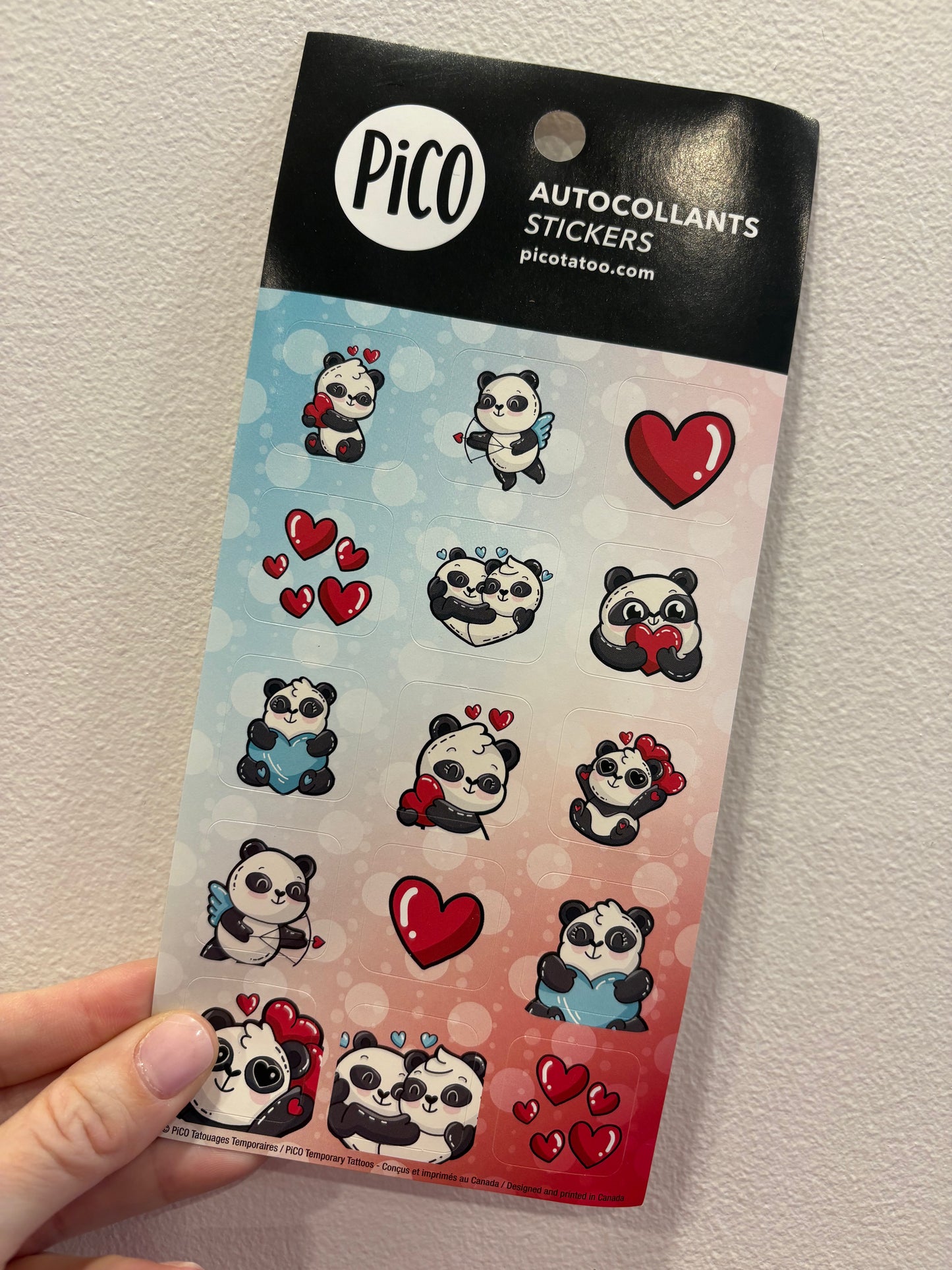 Valentine's Day Sticker Sheet - Pandas