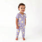 2-Way Zip Romper - Purple Daisies
