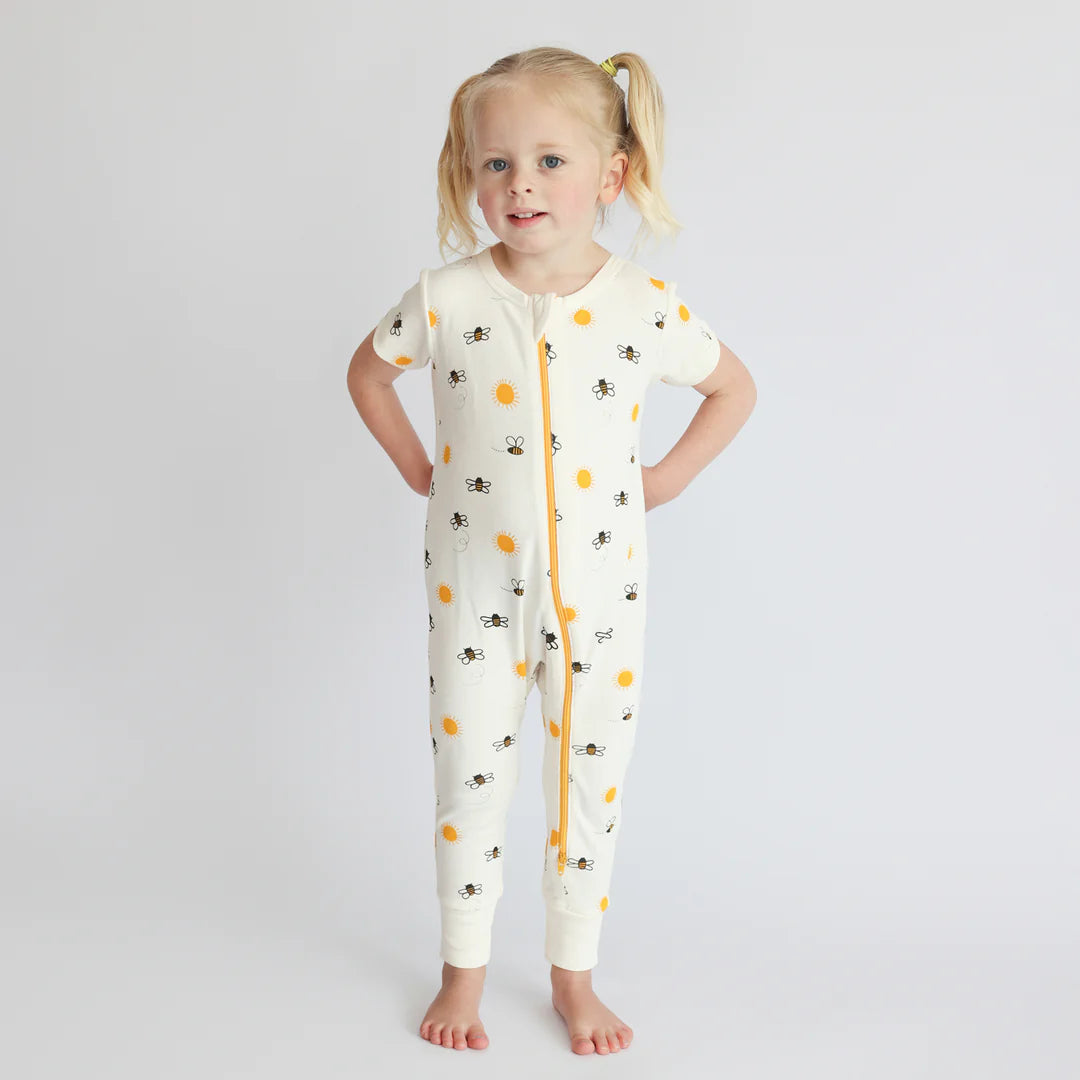 2-Way Zip Romper - Bees