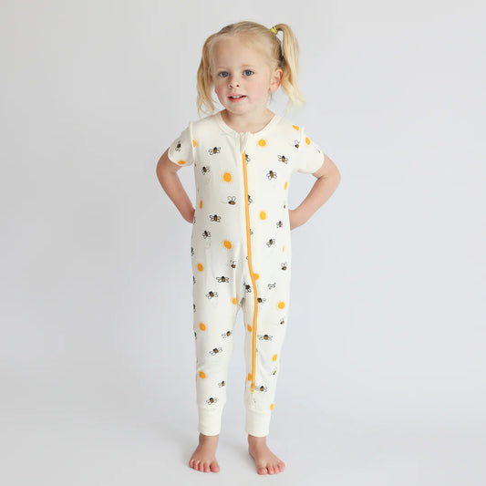 2-Way Zip Romper - Bees