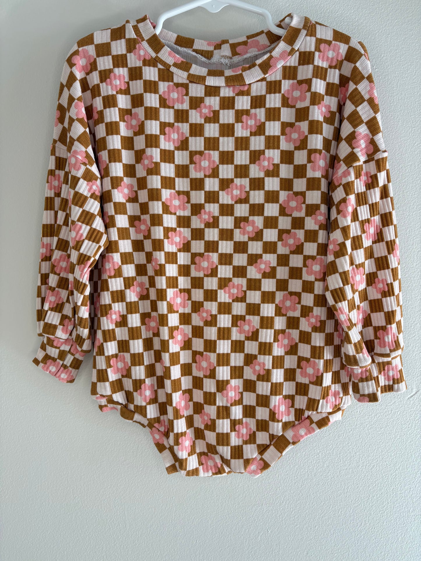 pre-loved :: 2-3T Checkered Daisies Bubble Romper