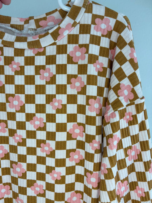 pre-loved :: 2-3T Checkered Daisies Bubble Romper