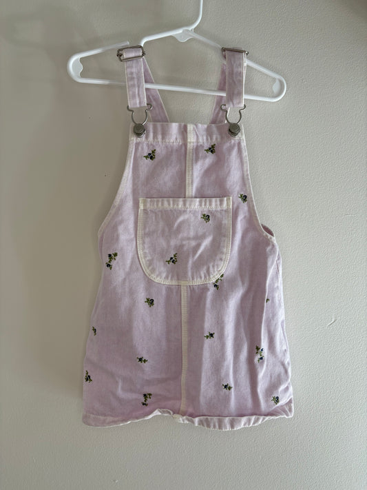pre-loved :: 3-4T Purple Embroidered Floral Denim Dress