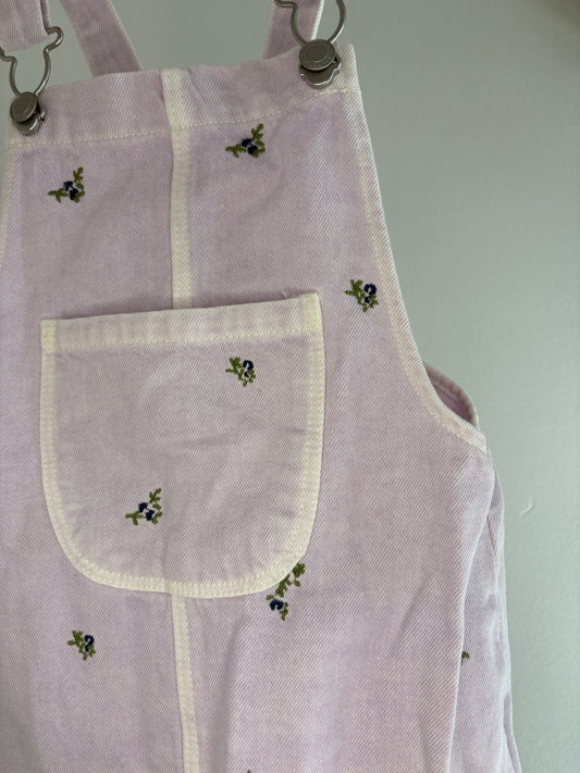 pre-loved :: 3-4T Purple Embroidered Floral Denim Dress