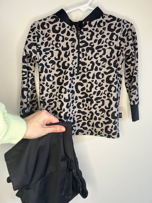 pre-loved :: 2-3T Black & Grey 2pc Swim Set by Honeysuckle Swim Co.
