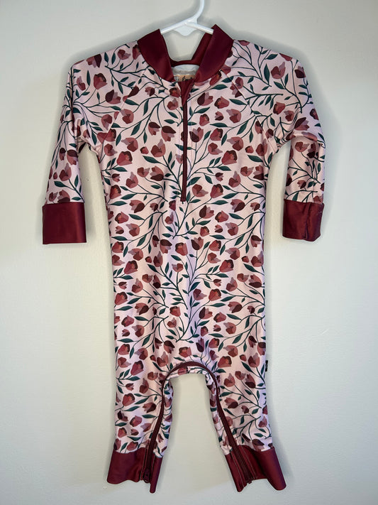pre-loved :: 12-18M Purple Floral Sunsuit by Honeysuckle Swim Co.