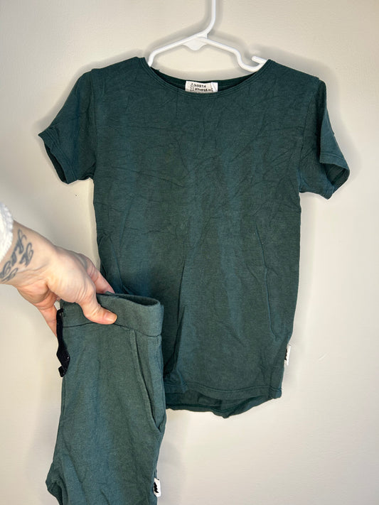 pre-loved :: 3-4T Forest Green Short & Top Set by North Kinder