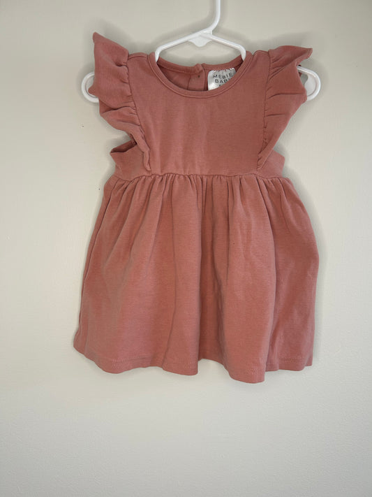 pre-loved :: 6-12M Dusty Pink Ruffle Sleeve Dress by Mebie Baby
