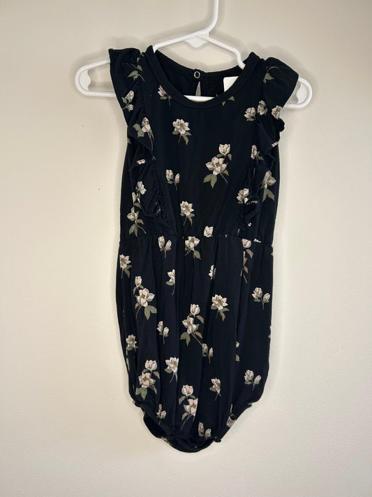 pre-loved :: 2T Black Floral Short Romper by Kyte