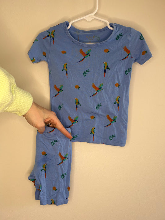 pre-loved :: 2T Toucan Blue Short Jammies by Kyte