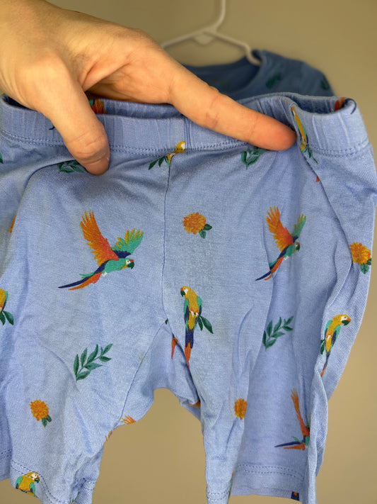 pre-loved :: 2T Toucan Blue Short Jammies by Kyte