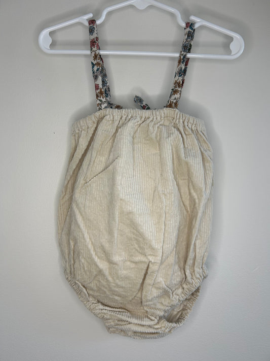 pre-loved :: 18M Floral & Beige Cord Bubble Romper by Handmade